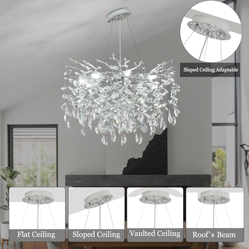 Tree Branch Chandelier Modern Crystal Pendant Light