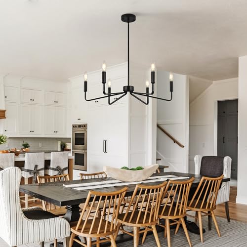 6 Light Black Farmhouse Chandelier