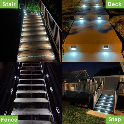 White Solar Lights for Deck Step Fence Post (6 Count)