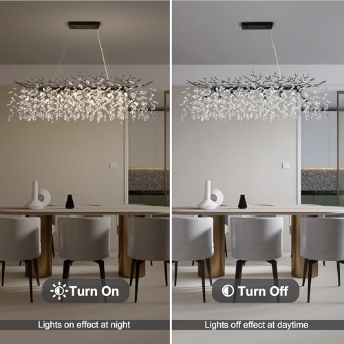 47" Black Crystal Chandelier