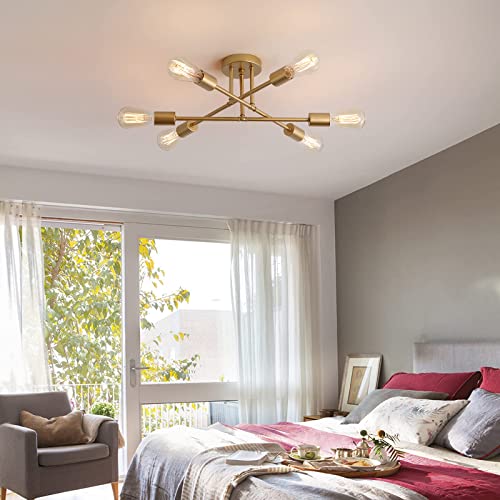 Gold Modern Sputnik Chandelier Ceiling Light Fixtures
