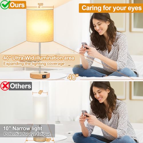 Set of 2 Touch Wood Table Lamps (2 Count)