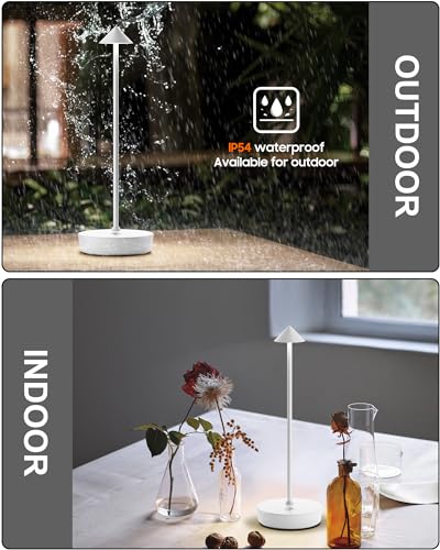 LED Cordless Table Lights Rechargeable 6000mAh Battery Outdoor Desk Lamp (2 Count)
