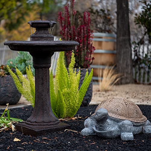 28" Solar Outdoor Bird Bath Water Fountain with Pump