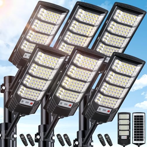 6 Pack Solar Street Lights Outdoor Waterproof (6 Count)