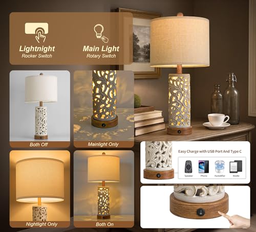 22'' Table Lamp Set of 2 for Living Room (2 Count)
