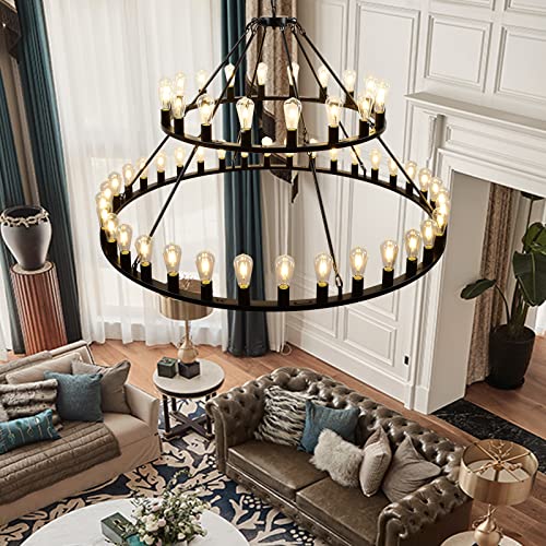 Wagon Wheel Chandelier 2 Tier 54