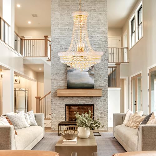 Modern Crystal Chandelier Gold Empire Hanging Chandelier