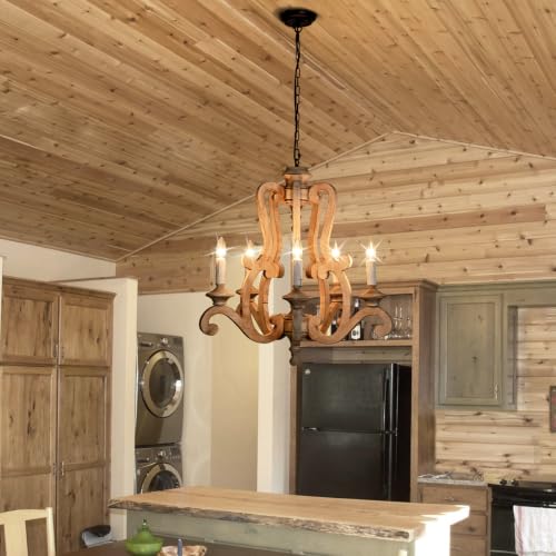 Farmhouse Wood Chandelier 5
