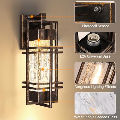 15'' Dusk to Dawn Outdoor Wall Lantern (2 Count)