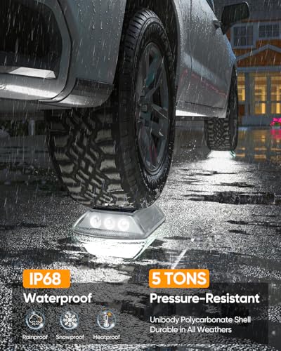 Solar Driveway Lights Outdoor IP68 Waterproof Led 12 Pack White (12 Count)