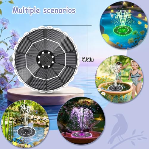 Solar Fountain Colorful Ring Lights