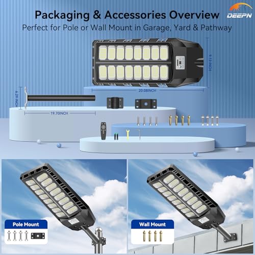 Ultra Bright Solar Lights Outdoor 8000W with Motion Sensor (2 Count)