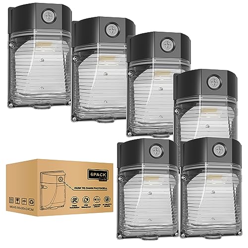 6PACK 30W 3600LM LED Wall Pack Lights with Dusk to Dawn Photocell (6 Count)