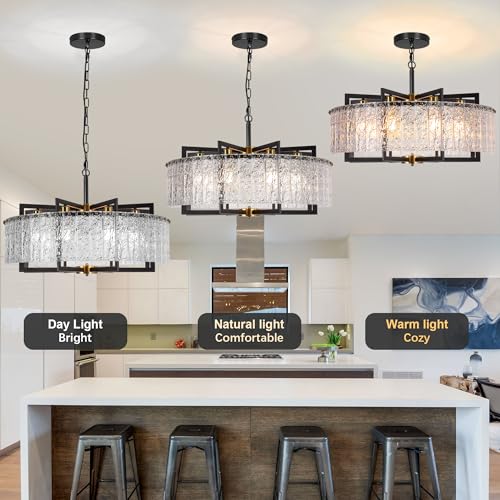 Crystal Chandeliers for Dining Room Light Fixture 30"Glass Pendant
