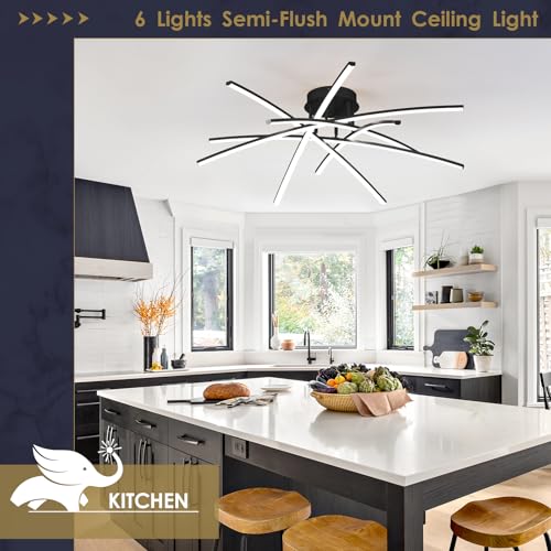 Modern 32.8" LED Chandelier Ceiling Light 6 (6 Count)