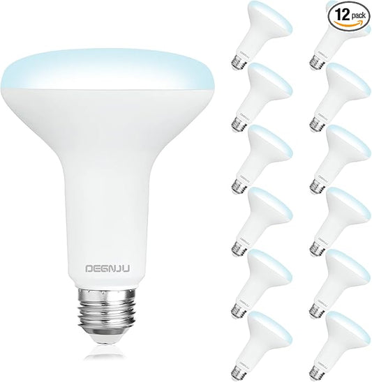 12 Pack Indoor Flood Light Bulbs, BR30 LED Bulb 7W Equivalent 65W, Dimmable Recessed Light Bulbs, 650LM 5000K Daylight 15000 Lifetime LED Can Light Bulb, Interior Home E26 Base