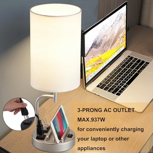 Table Lamp with 3 USB Charging Ports (2 Count)