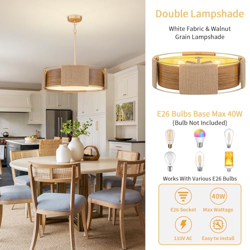 Modern Rattan Chandelier