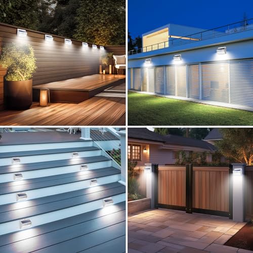 12 Pack Solar Motion Sensor Lights Outdoor Waterproof with 3 Modes (12 Count)