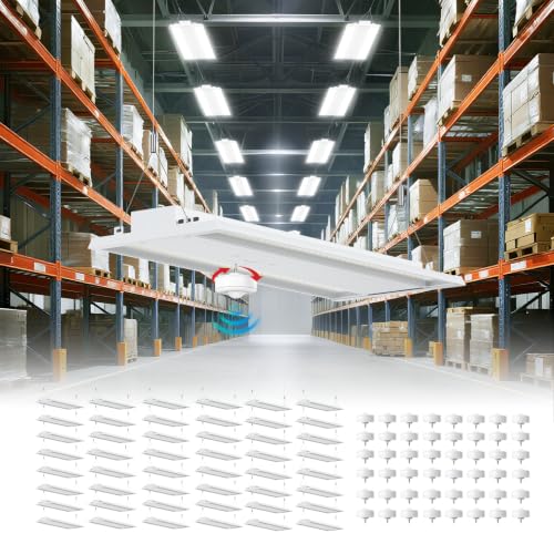 48 Pack 130W Motion Sensor LED Linear High Bay Shop Light (3 Count)