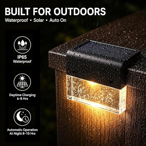 Solar Deck Lights Outdoor 4 Pack (4 Count)