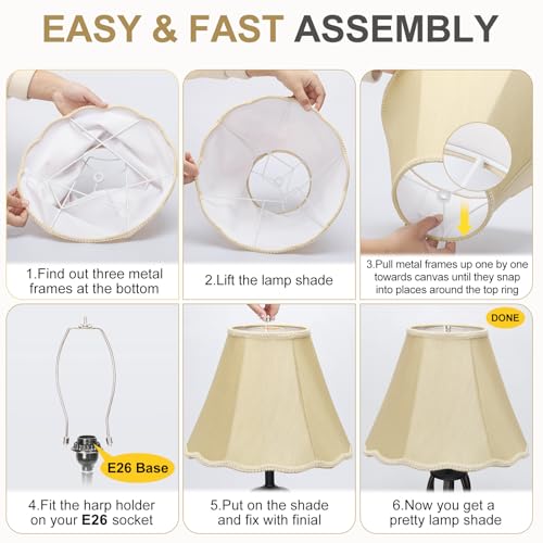Scalloped Lamp Shades Set of 2 (2 Count)