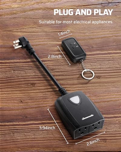Outdoor Wireless Remote Control Outlet Power Strip Weatherproof