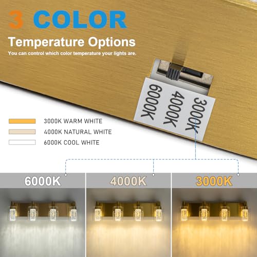 Vanity Light with 3 Color Modes (4 Count)