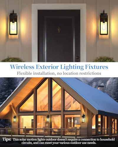 17" Solar Porch Lights Outdoor (2 Count)