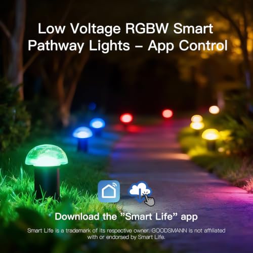 Color Changing Low Voltage Path Lights 12 Pack Mushroom Glass Top