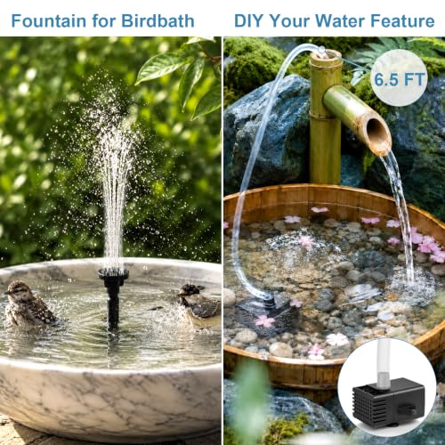 7.5W Solar Fountain Pump with 6 Adjustable Spray Modes