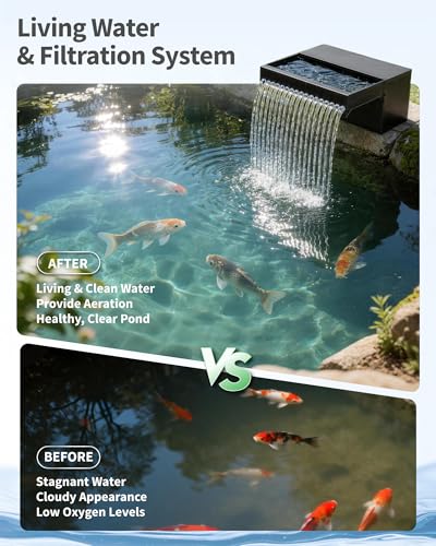 70W Solar Pond Waterfall Spillway with Pond Pump