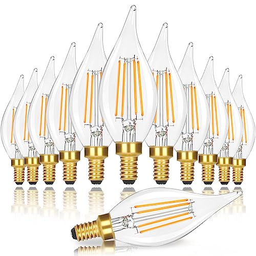 E12 Candelabra LED Light Bulbs (12 Count)