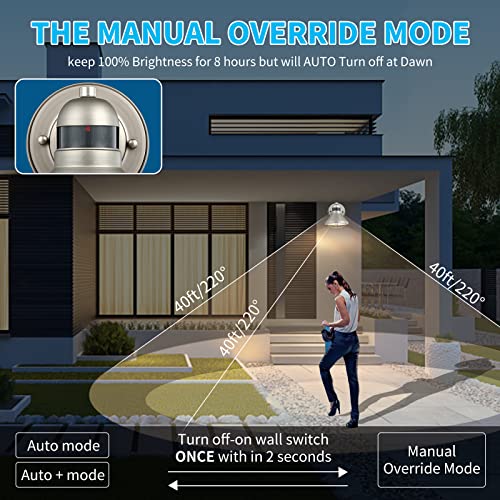 Motion Sensor Outdoor LED Wall Sconce Dusk to Dawn Exterior Barn Lighting