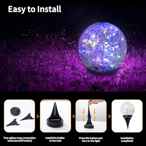 Solar Globe Lights Outdoor Waterproof