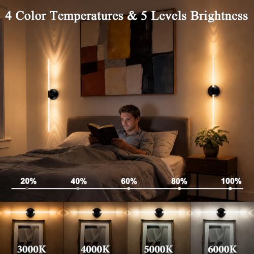 10000mAh Battery Operated Wall Sconce Lights Set of 2 (2 Count)