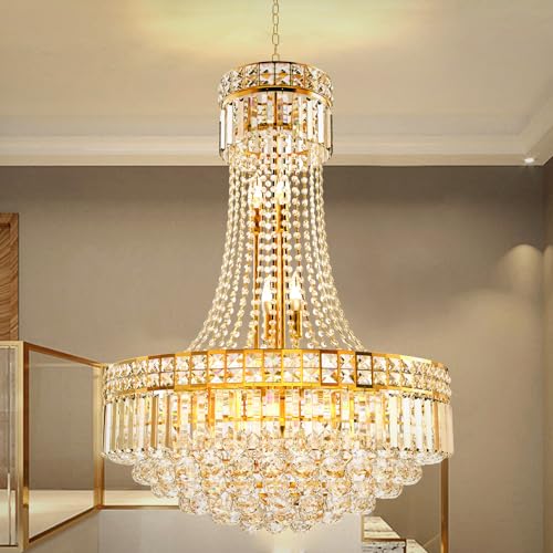 Luxury Crystal Chandelier Gold Empire Hanging Chandelier