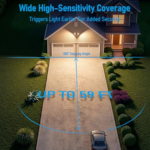 Motion Sensor Security Lights Dusk to Dawn IP65 3000K Bronze