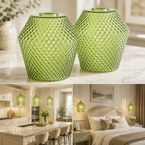 2Pcs Small Glass Lamp Shades (2 Count)