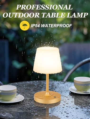 Gold Cordless Shower Lamp Waterproof