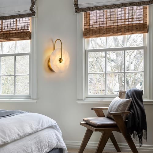 Round Alabaster Wall Sconce