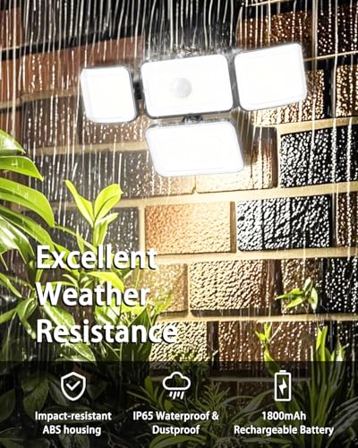 Solar Outdoor Lights Motion Sensor 3500LM 288 LED Security Light with Remote Control IP67 Waterproof 4 Heads Flood Lights