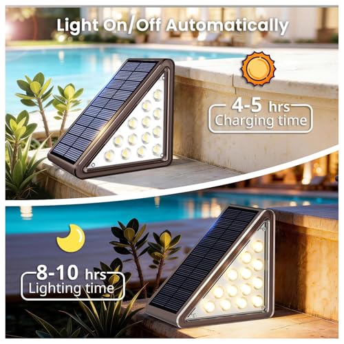 24 Pack Solar Step Lights Outdoor Waterproof