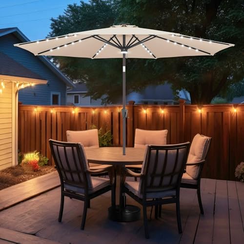 Solar Patio Umbrella with Centre Light