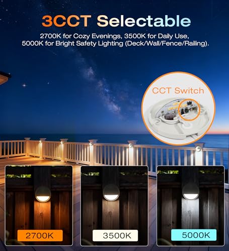 6 Pack] 3CCT Low Voltage LED Deck Lights Outdoor (6 Count)