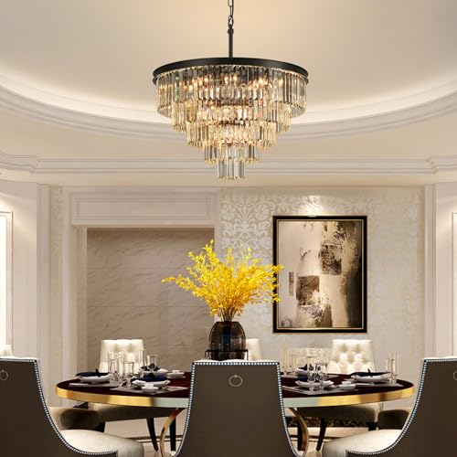 Black Crystal Chandeliers for Living Room