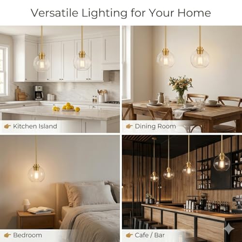 Gold Globe Pendant Light (2 Count)