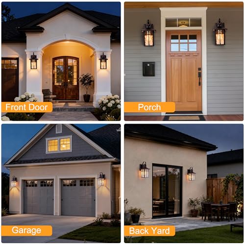 Aluminum Motion Sensor Outdoor Wall Sconce with Ripple Glass