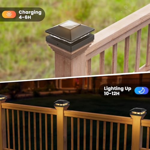 Solar Post Cap Lights Outdoor 6pack (6 Count)